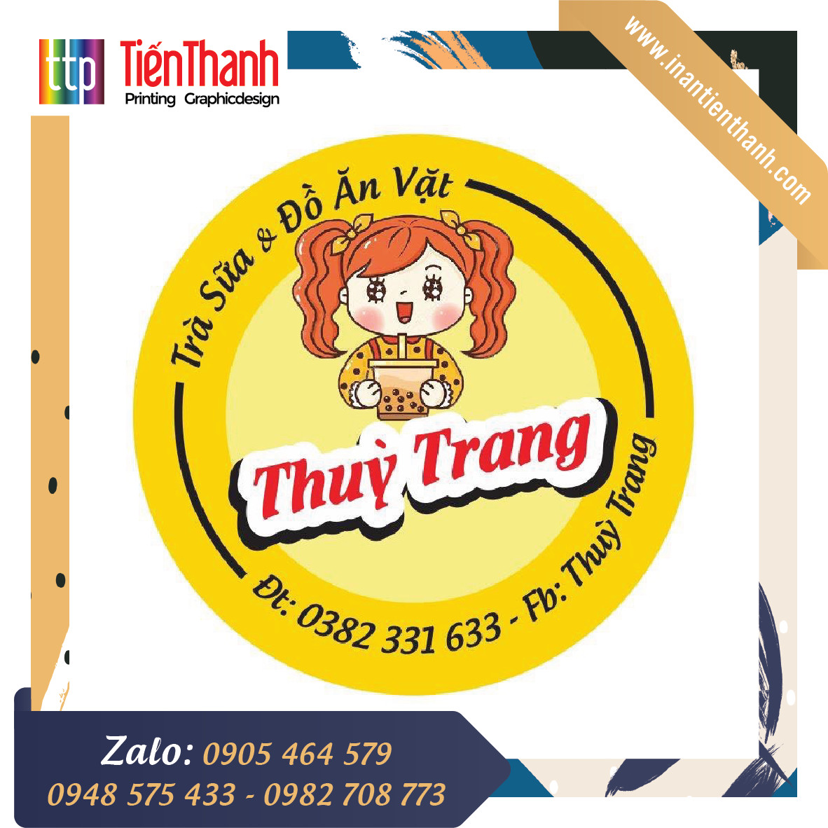 Chính hãng Tem nhãn giấy/Sticker/Decal Tiến Thanh