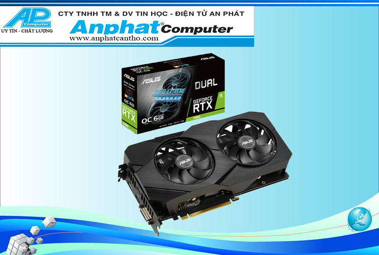 Card Màn Hình VGA ASUS DUAL-RTX2060-O6G-EVO GDDR6 6GB 192-bit - Hàng Chính Hãng