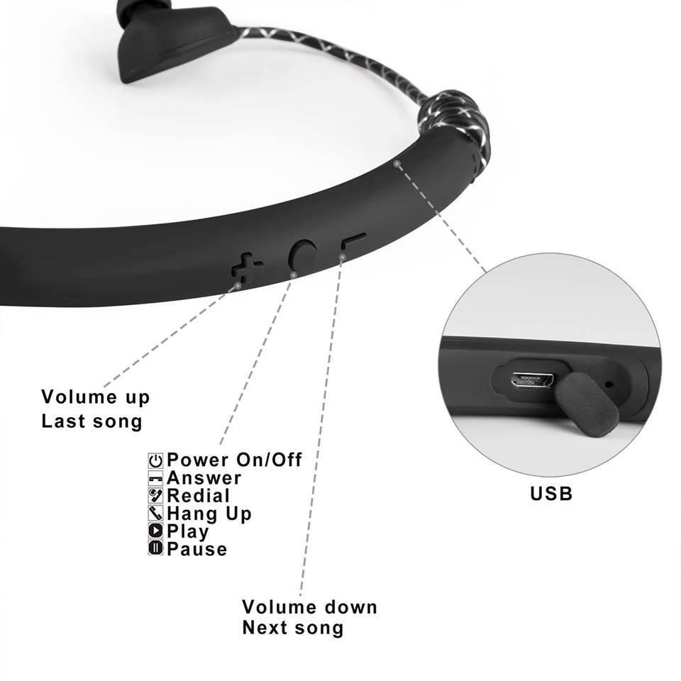 Tai nghe bluetooth không dây thiết kế thể thao đeo cổ. Thiết kế tinh tế sang trọng, dây đàn hồi mic to rõ âm M12 -dc3528