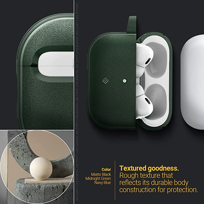 ỐP LƯNG DÀNH CHO AIRPOD PRO 2 CASEOLOGY VAULT MIDNIGHTGREEN có độ bám cao, với bộ khung để chống va đập chưa từng có - Hàng Chính Hãng