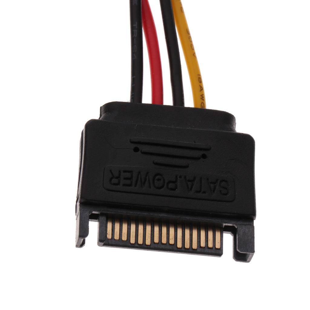 5Pcs 7.7in 4pin Female to 15pin SATA Male Power Adapter Cable for PC Case