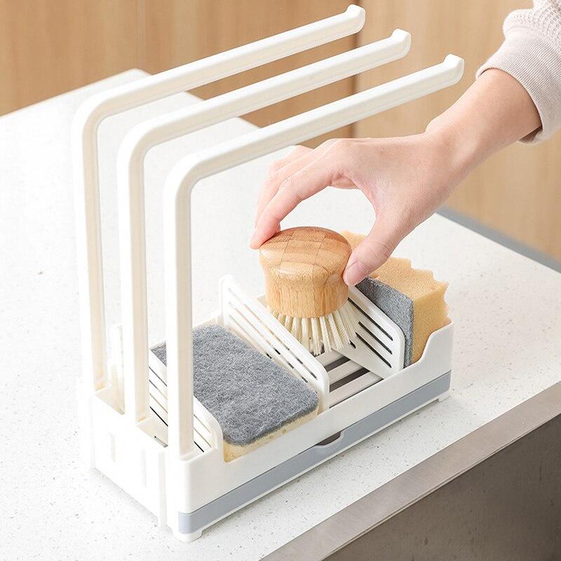 Non Perforated Wall Mounted Kitchen Sink Strainer Drain Rag Rack Storage Basket Sponge Soap Holder Filter Kitchen Accessories