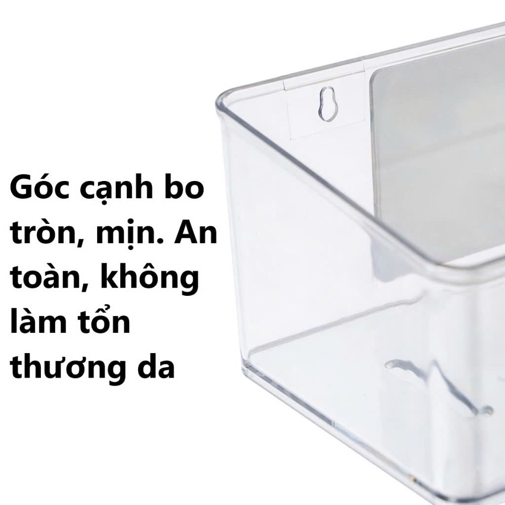 Kệ dán tường trong suốt HOKORI nhựa VIỆT NHẬT cao cấp - Đựng gia vị, đồ phòng tắm, khách, ngủ - Hàng chính hãng