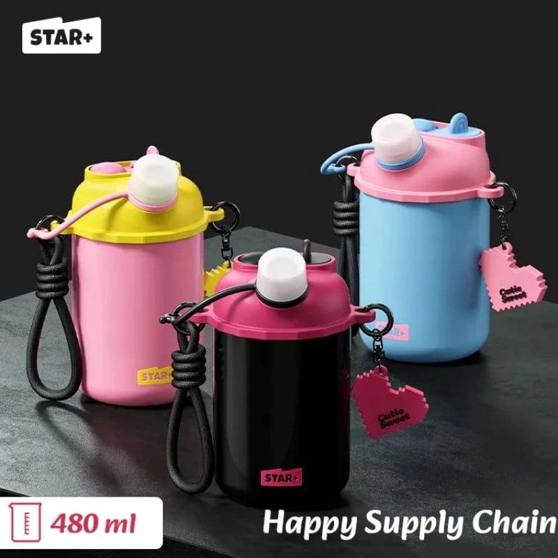 MD Star Bình Nước Inox 480ml - Đen - Hàng chính hãng
