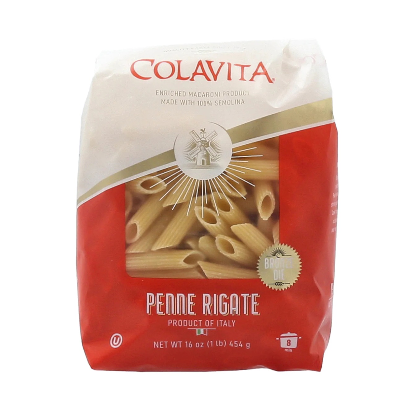 Nui Ống Dài Colavita Bronze Die Cut Penne Rigate Pasta Nhập Khẩu Từ Ý