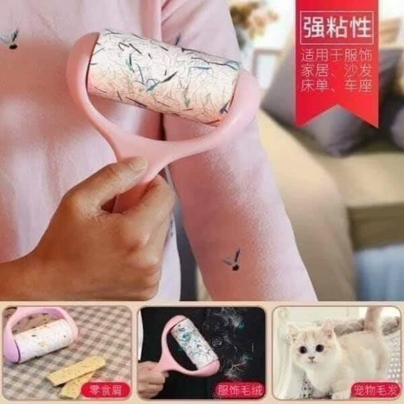 Cây Lăn Bụi Làm Sạch Quần Áo, Ga Giường, Sofa, Lông Chó Mèo - Tặng Kèm 2 Lỗi Thay Thế