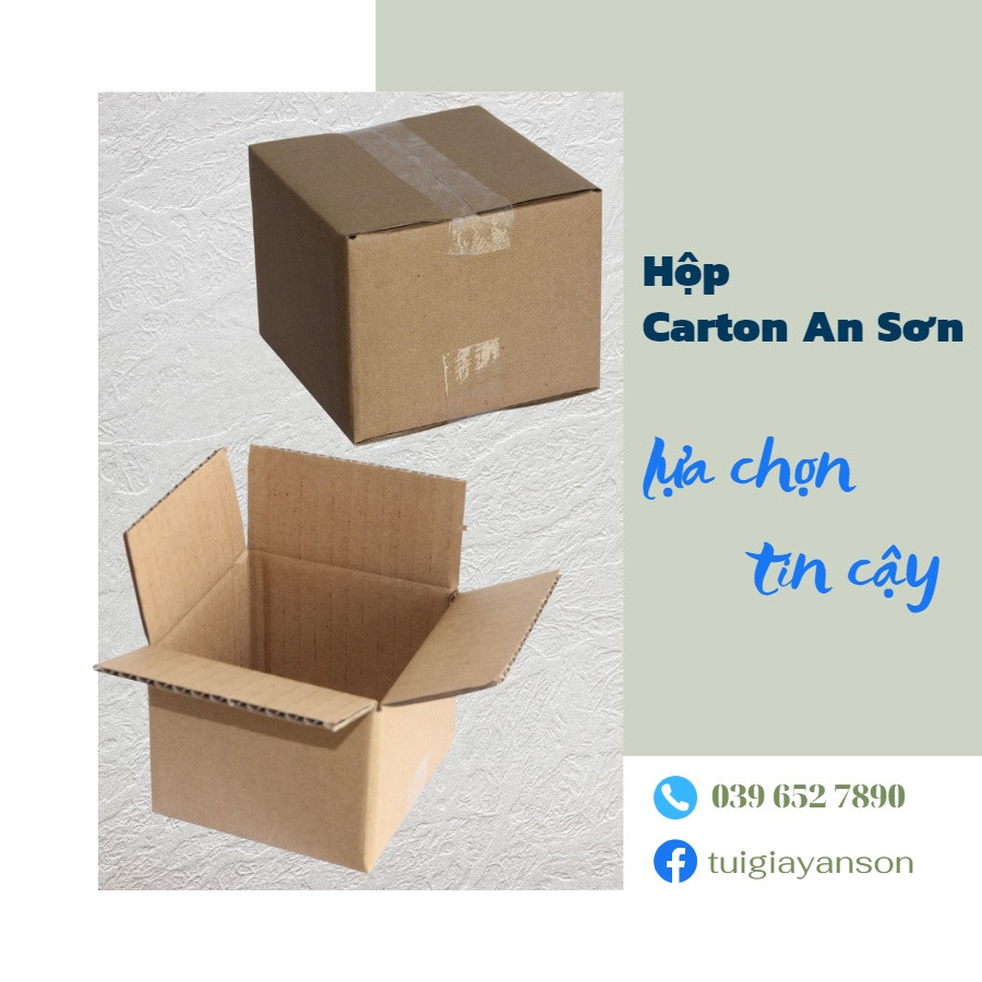 Hộp Bìa Carton Hộp Bìa Gói Hàng Ship Cod Dày Dặn KT 10x10x8cm