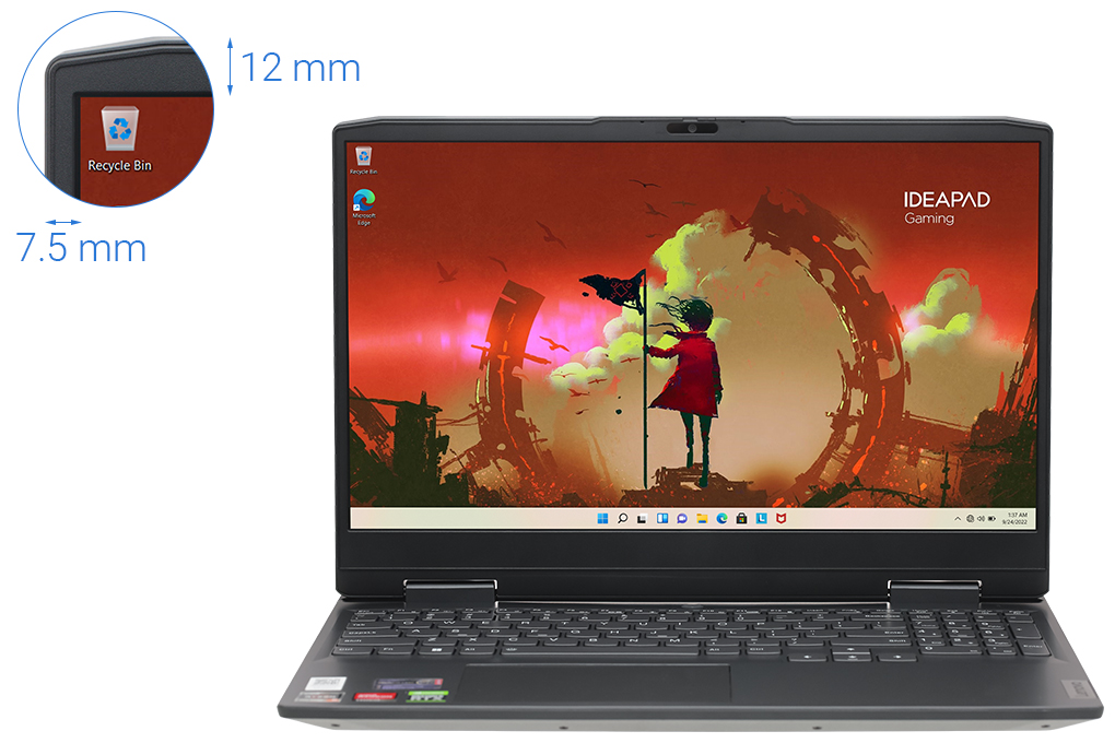 Laptop Lenovo Ideapad Gaming 3 15ARH7 82SB007LVN R5 6600H|16GB|512GB|4GB RTX3050Ti|120Hz|Win11 - Hàng chính hãng