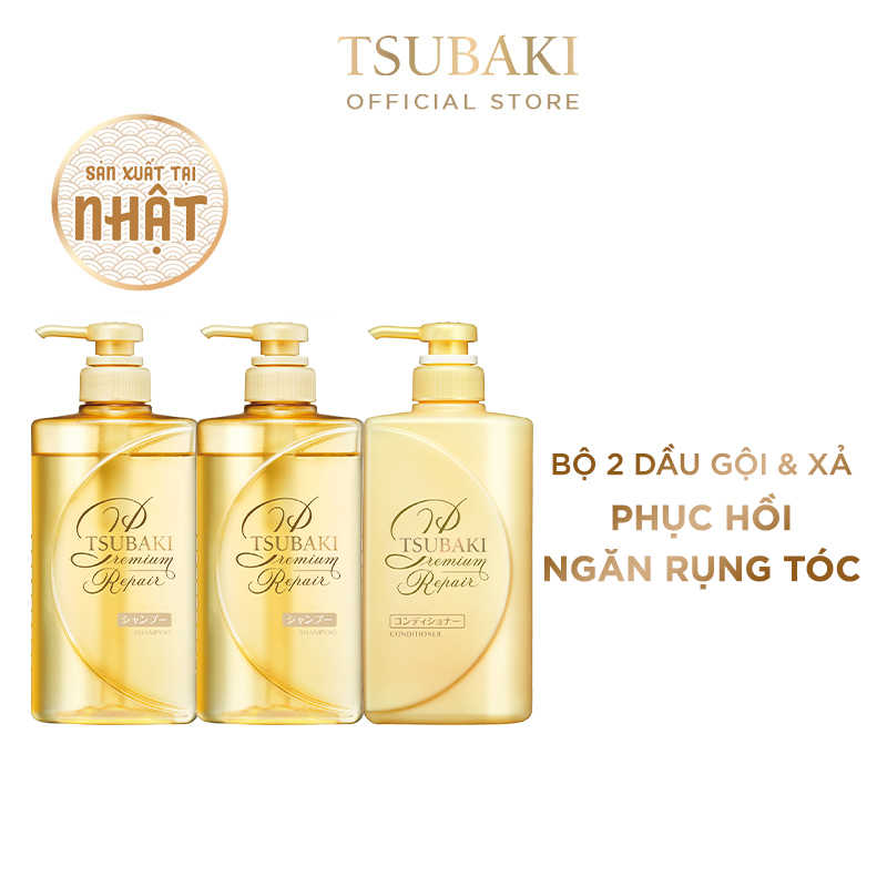 Combo 2 Dầu Gội TSUBAKI Phục Hồi Ngăn Rụng Tóc và Dầu Xả TSUBAKI Phục Hồi Ngăn Rụng Tóc (490ml/chai)