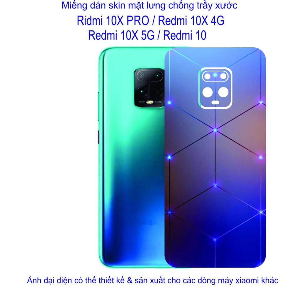 Miếng Dán Skin mặt lưng dành cho Redmi 10x pro / Redmi 10X 4G / Redmi 10X 5G / Redmi 10 Chống trầy xước