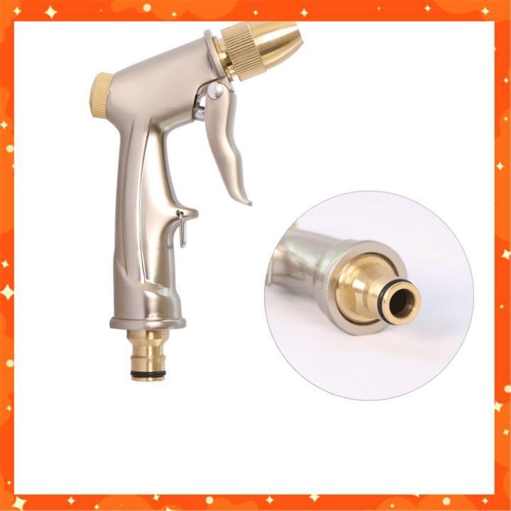 Bộ dây vòi xịt nước rửa xe, tưới cây . tăng áp 3 lần, loại 20m 206701-1 đầu đồng,cút,nối đen + tặng đai