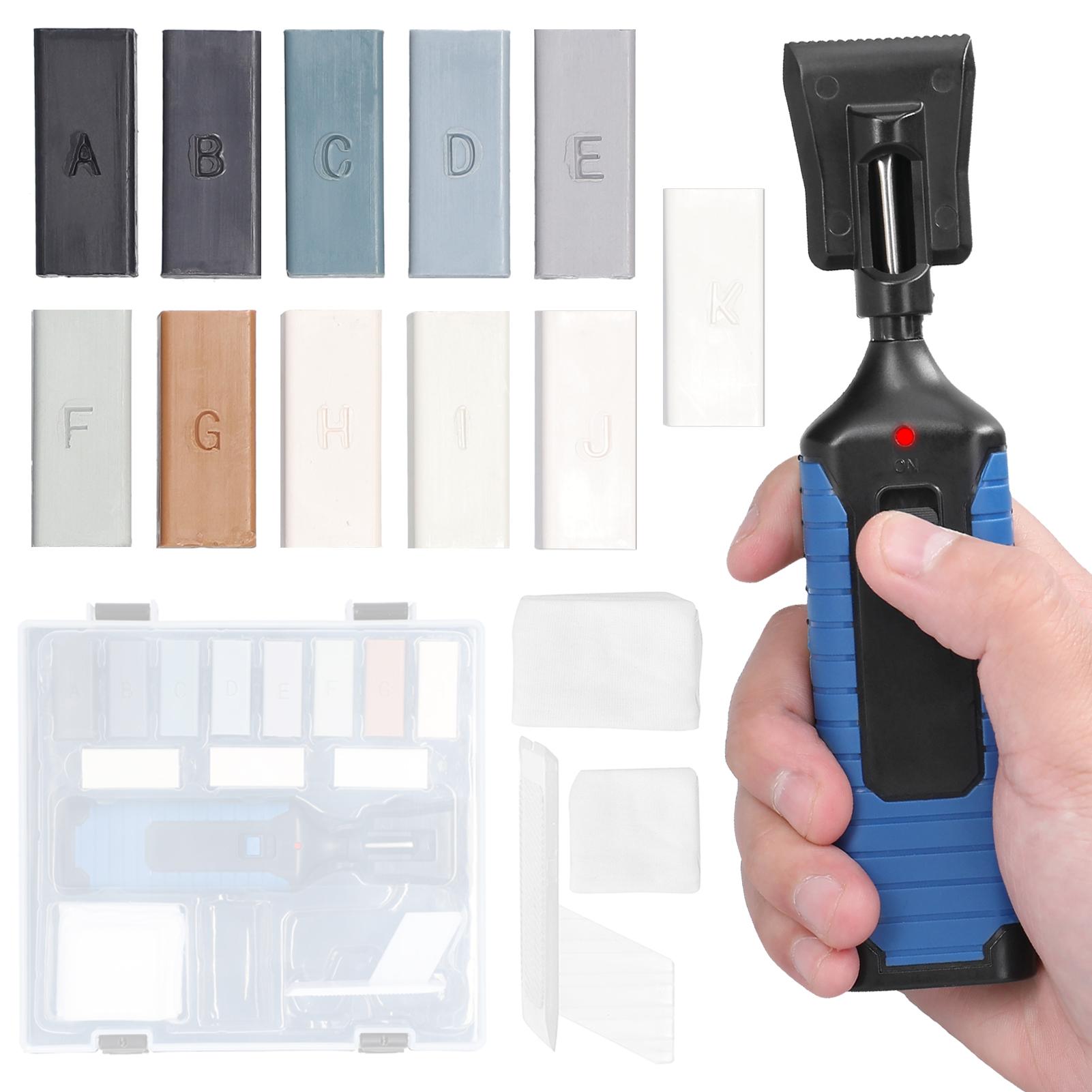 Multifunction Repairing Tool Set DIY Repairing Tool Set Vinyl PVC Plastics Scratch Repairing Crack Fill Surface Repairing Tool Set Household Convenient Labor Saving Home Tools with 11 Wax Bars