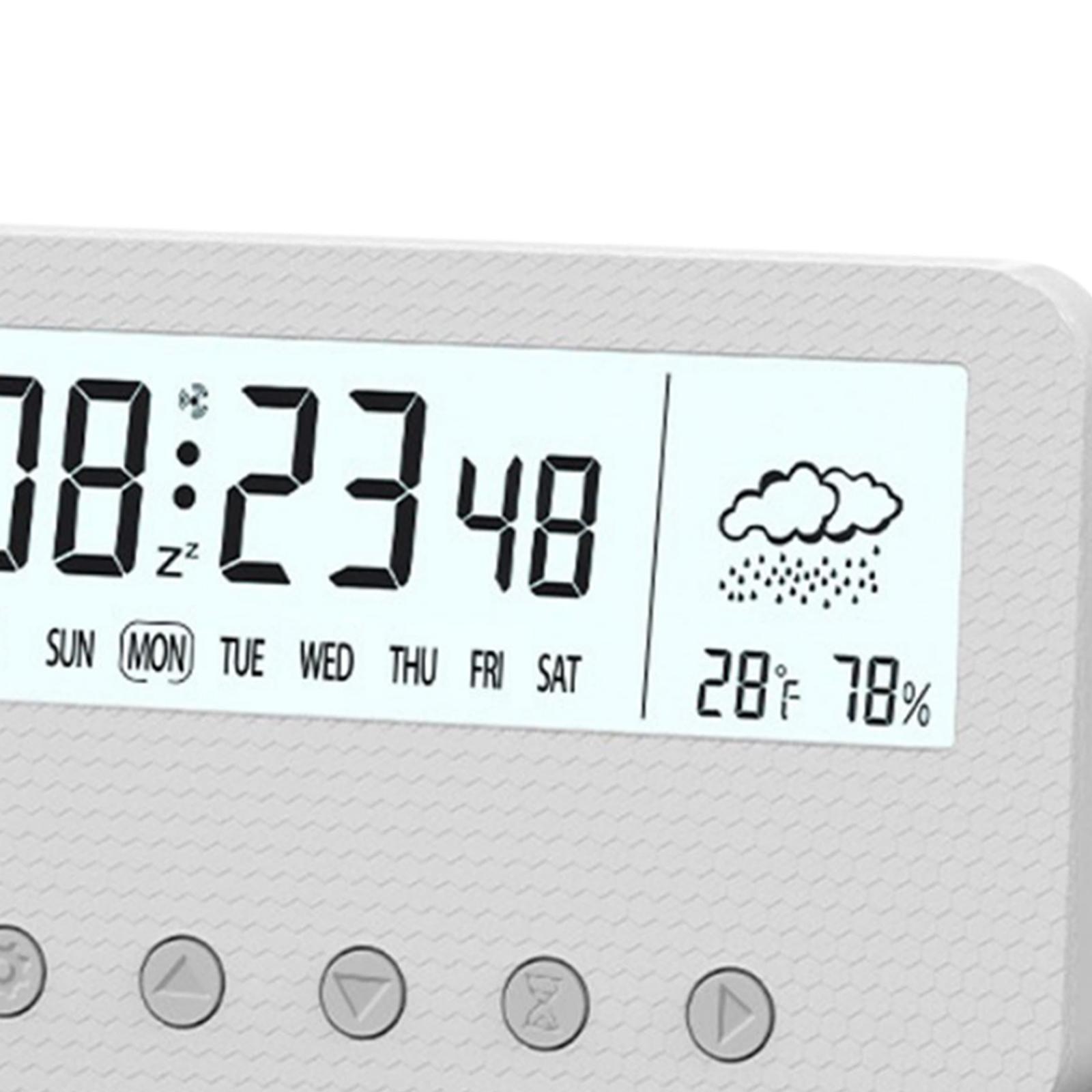 Alarm Clock Thermometer Hygrometer Snooze Humidity for Bedroom Outdoor