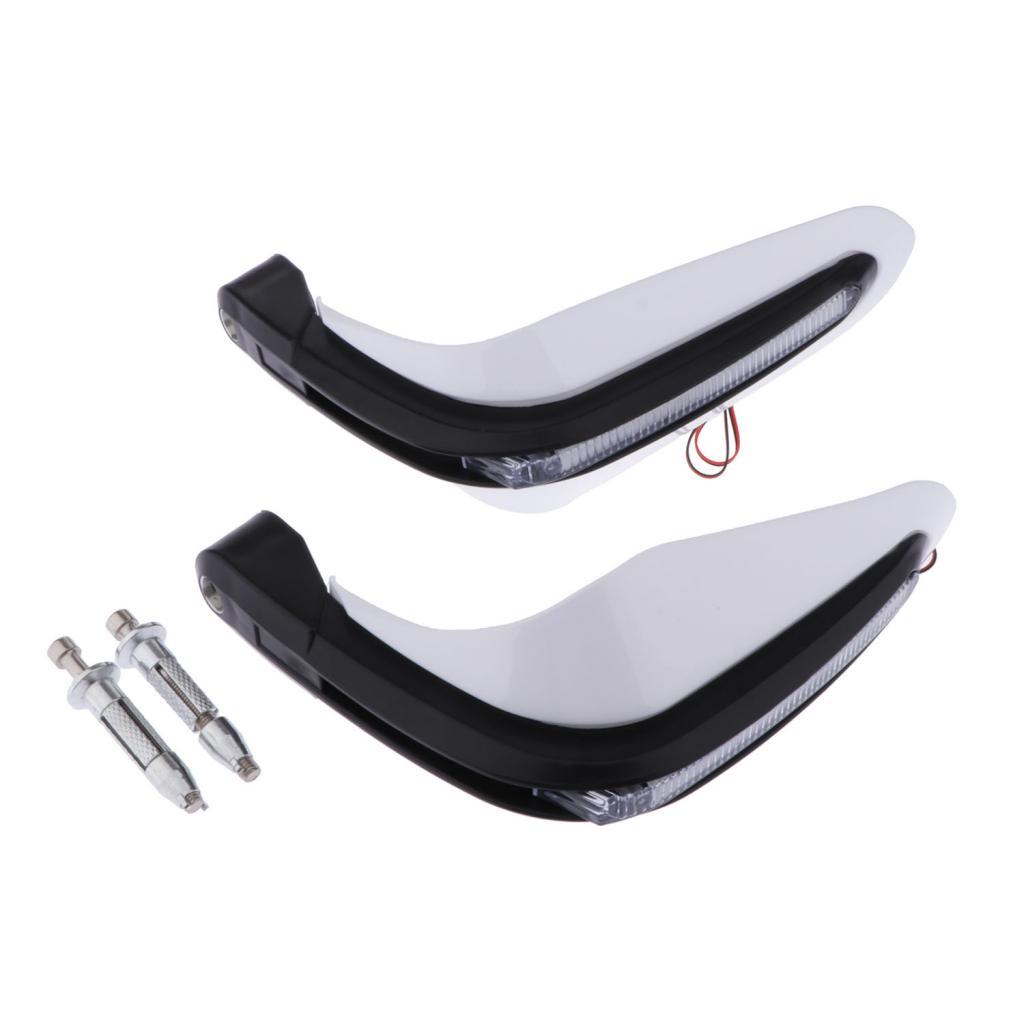 1 Pair Universal Motorcycle Hand Guards with LED Lights - Handlebar Handguard Handle Protector for ATV Dirt Bike Motorbike Scooter