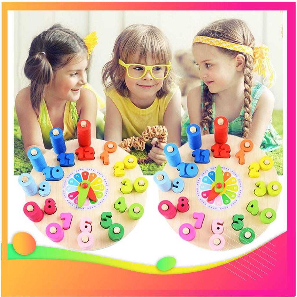Đồng Hồ Cột Tính Montessori - Đồ Chơi Bằng Gỗ Thông Minh Giúp Phát Triển Trí Tuệ, An Toàn Cho Bé