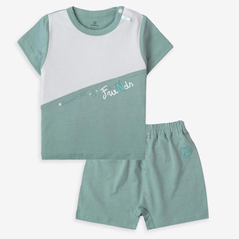 Bộ cộc tay Bamboo cotton Bu baby BBC130101 cho bé từ 6 tháng đến 4 tuổi - Hồng