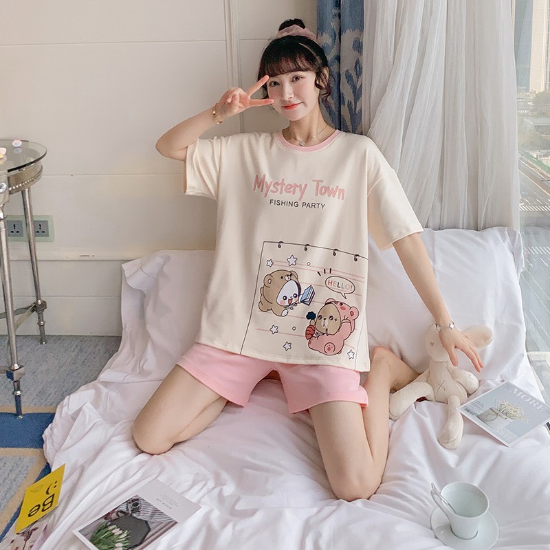 Đồ bộ nữ mặc nhà chất liệu Cotton mềm mát dễ thương