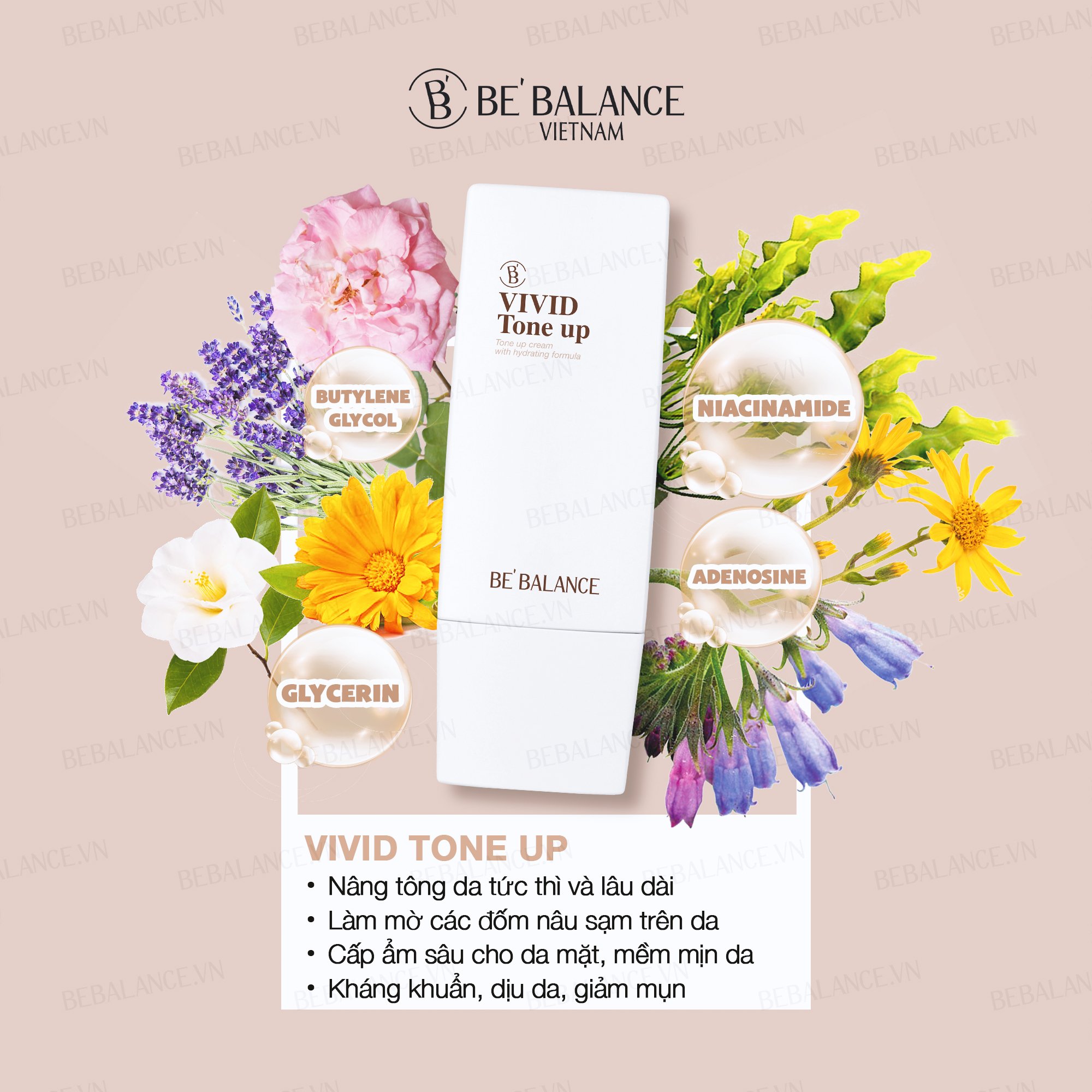 Kem nâng tone BEBALANCE Vivid Tone Up 50ml