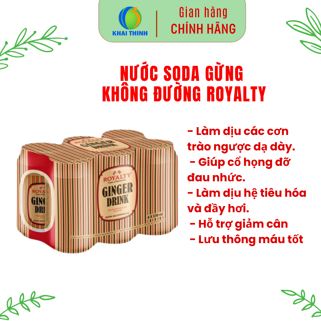 Nước gừng Không Đường Ăn Kiêng Giảm Cân Giữ Ấm Cơ Thể Diet Royalty Nhập Khẩu Anh Quốc - 330ml