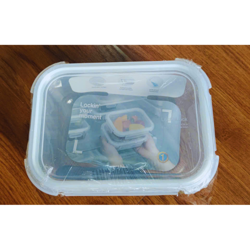 Bộ 3 Hộp Thủy Tinh Hình Chữ Nhật LocknLock Dung Tích 370ml, 640ml, 1040ml- Hàng Chính Hãng