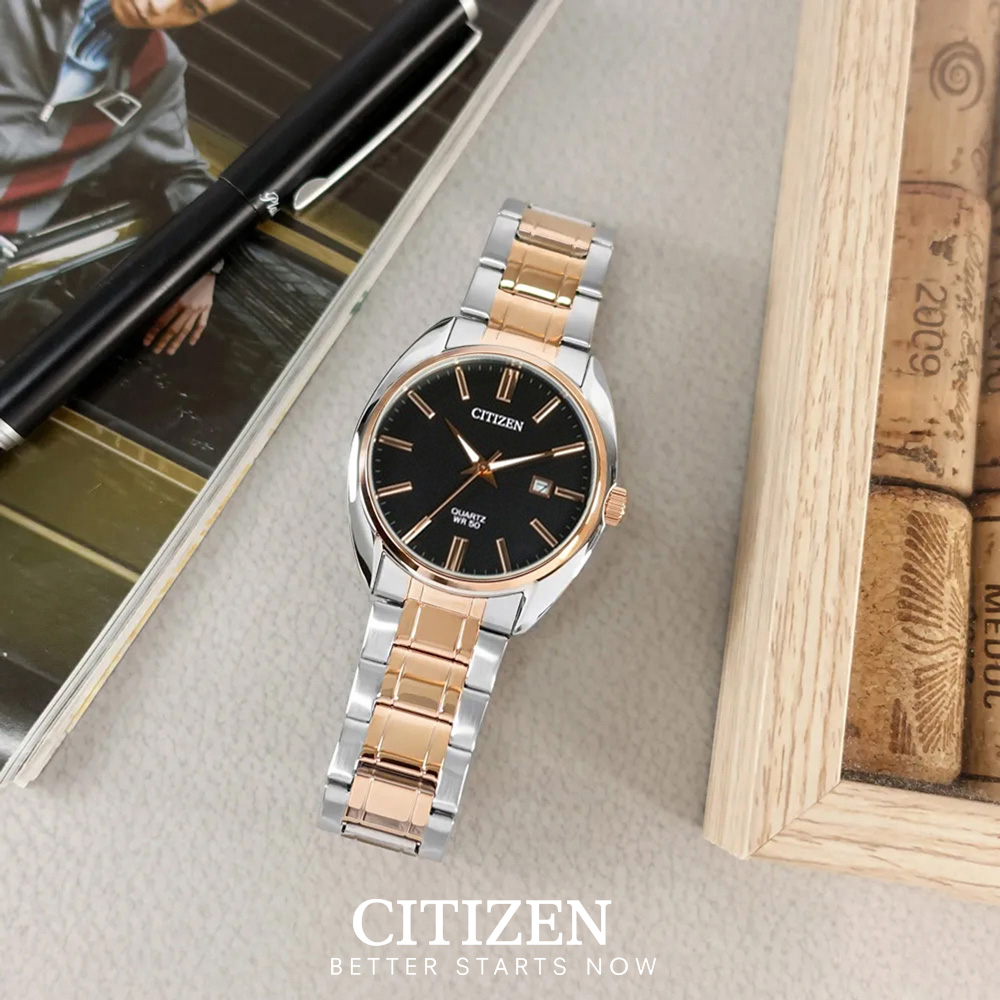 Đồng Hồ Nam Citizen Dây Thép Không Gỉ BI5104-57E - Mặt Đen