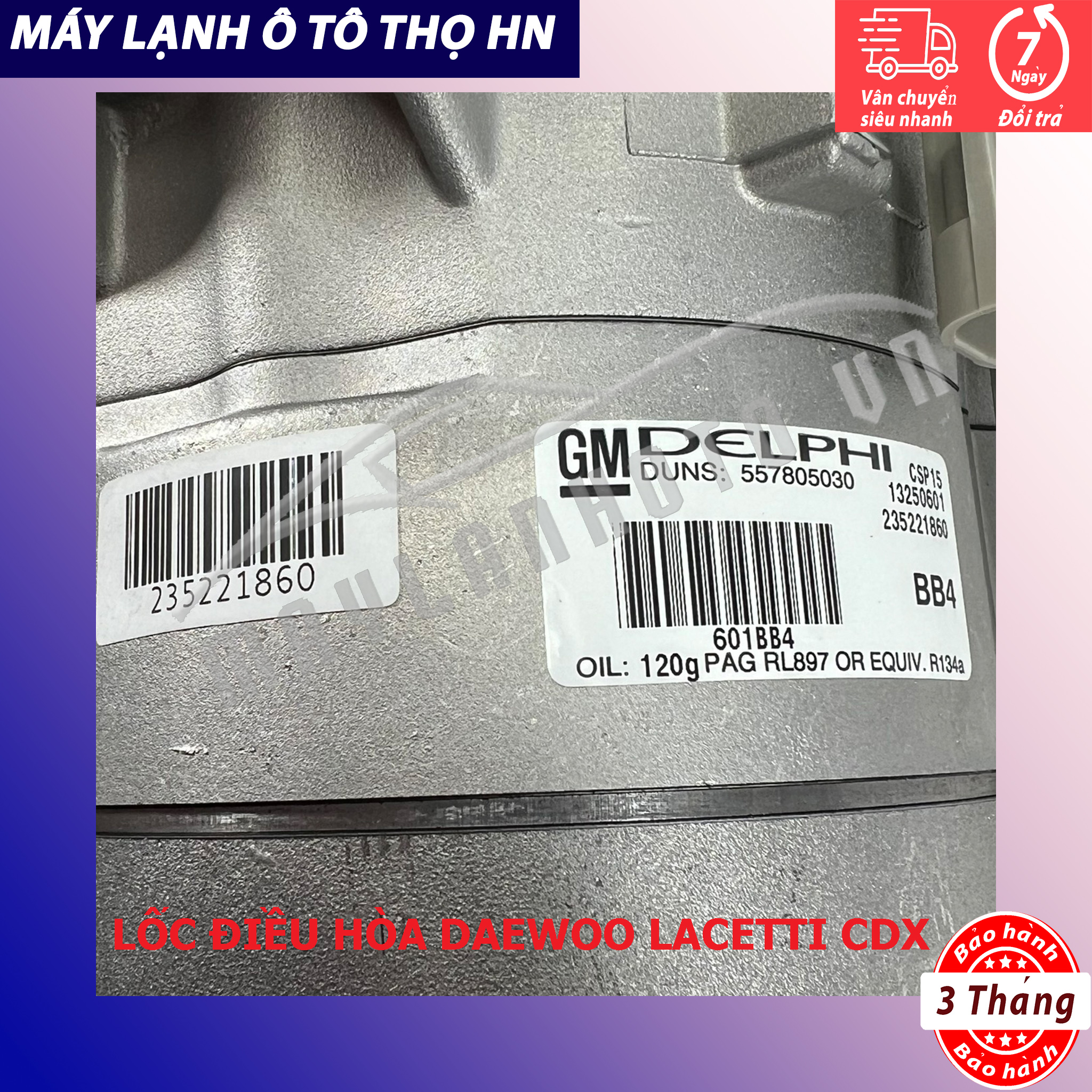 Lốc điều hòa (block,máy nén) Chevrolet Cruze-Orlando / DW Lacetti CDX Hàn Quốc (hàng chính hãng nhập khẩu trực tiếp)