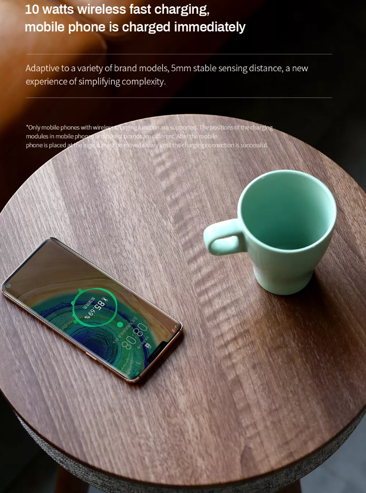 Bàn Trà Công Nghệ HIFI Bluetooth Sạc Không Dây Kết Hợp Loa Siêu Trầm CUBE-Y01