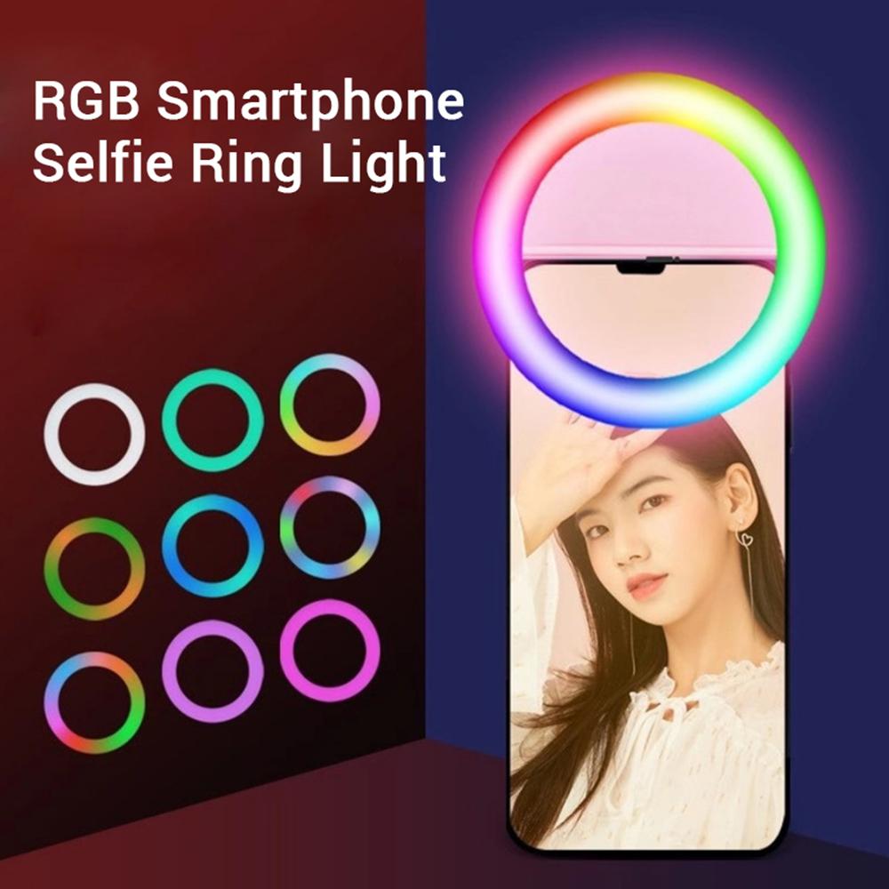 Selfie Ring Light RGB LED Tích hợp pin sạc cho điện thoại thông minh