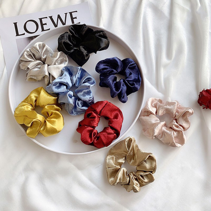 Cột Tóc Vải Scrunchies, Dây Buộc Tóc Scrunchies Nhiều Màu Hàn Quốc SC03 cực kì xinh xắn