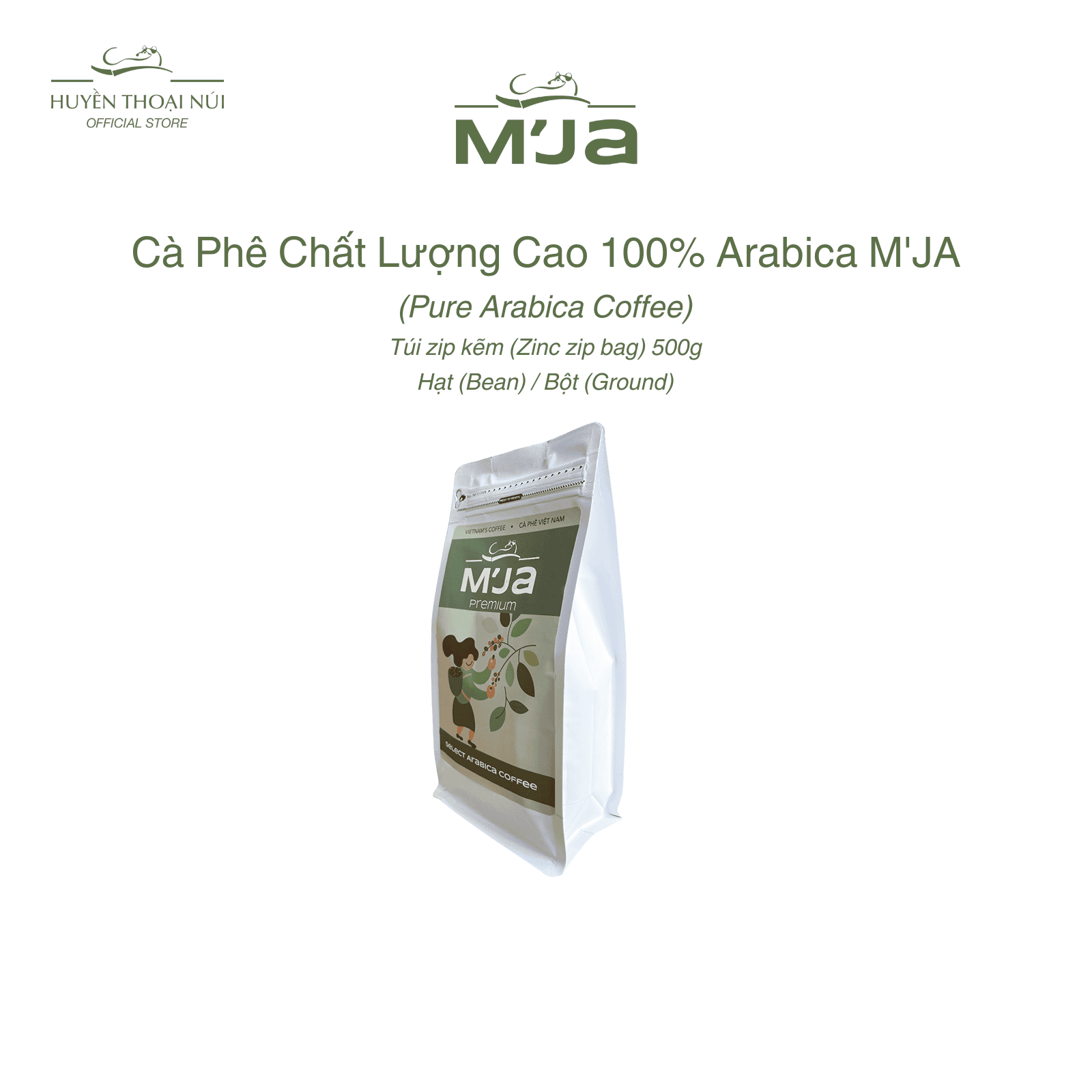 Cà Phê Chất Lượng Cao 100% Arabica M'JA - Hương Thơm Trái Cây Nhiệt Đới, Vị Chua Nhẹ - Túi Zip 500g