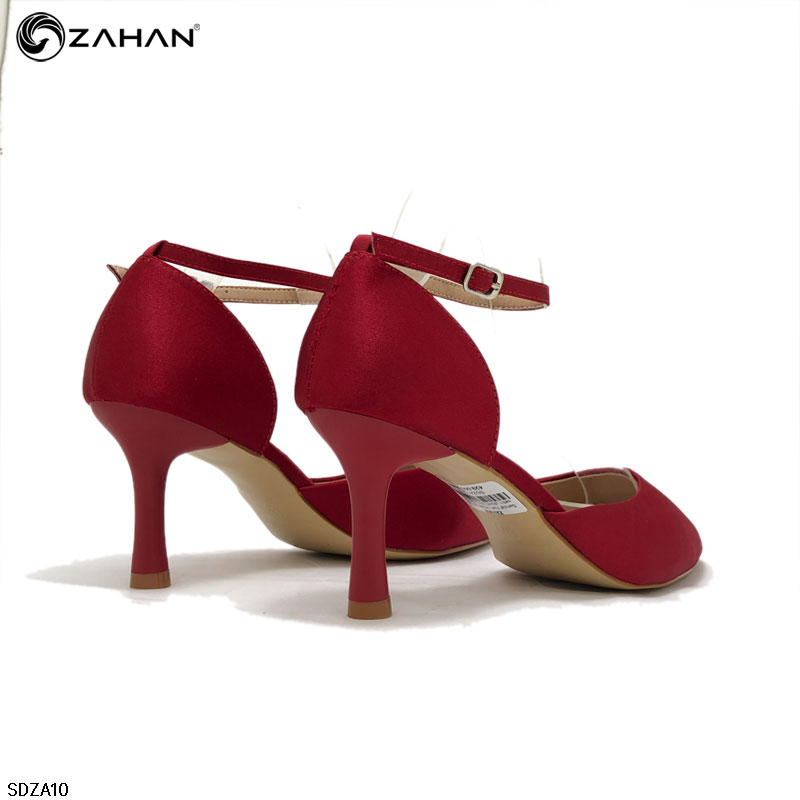 Sandal 7cm, khoét eo, vải satin, chính hãng ZAHAN SDZA10