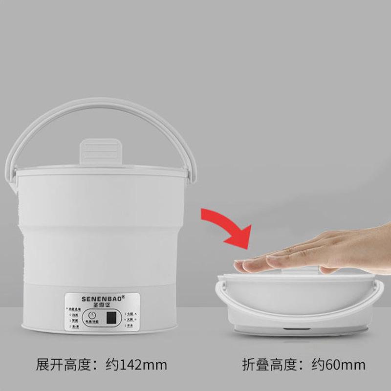 Thuận Lợi Nhất Đa Năng Silicone Mini Nhỏ Lẩu Ngoài Trời Chảo Chống Dính Hộ Gia Đình Ký Túc Xá Sinh Viên Gấp Nồi Điện