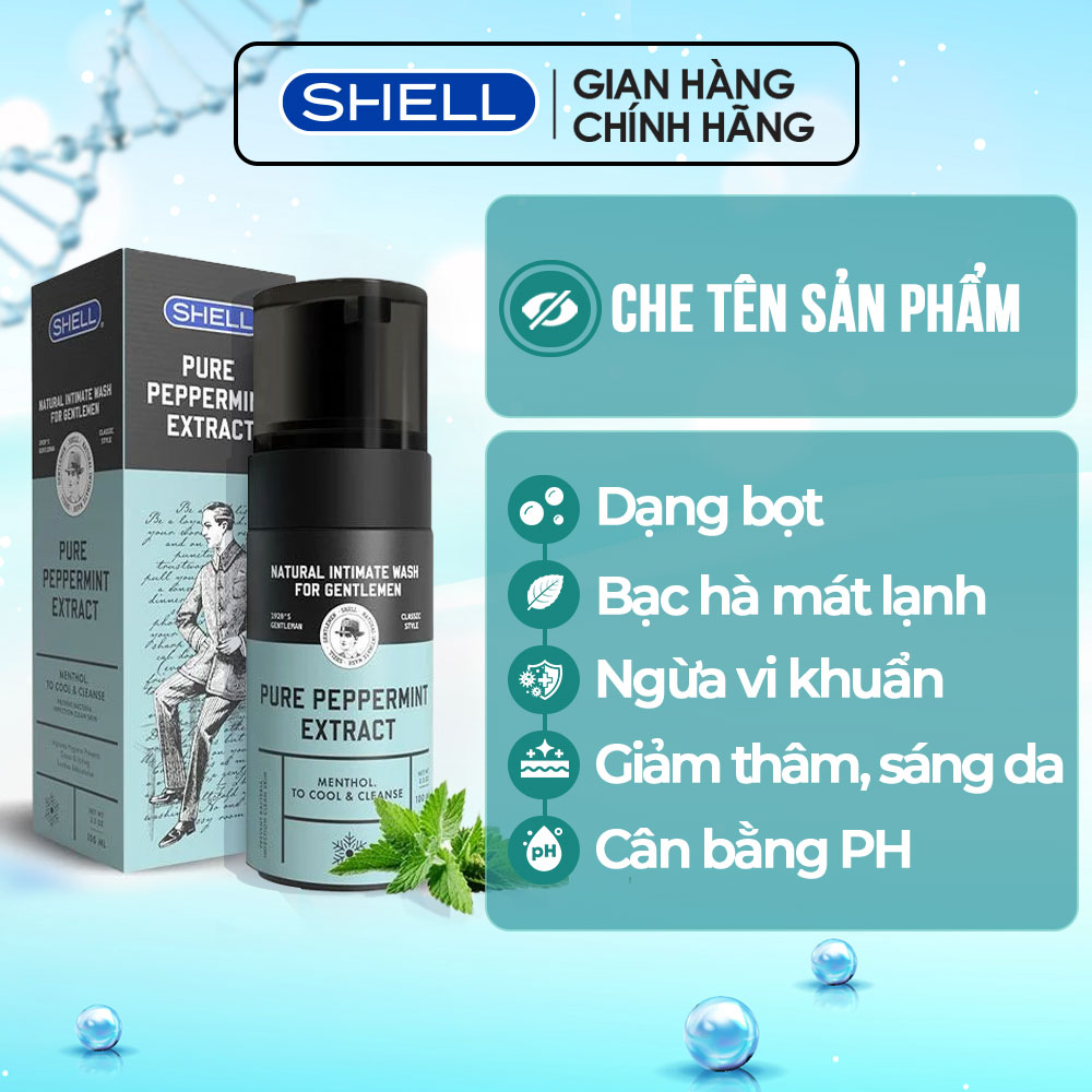 Chai 100Ml Dung Dịch Vệ Sinh Nam Hương Bạc Hà Tươi Mát - Shell Pure Peppermint Extract - Bộ 1 Chai - 100Ml
