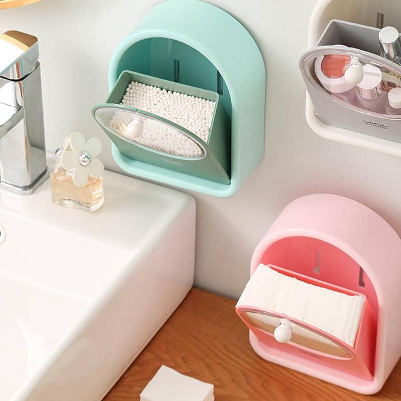 Hộp Đựng Tăm Bông Dán tường - Hộp đựng đồ đa năng chất liệu HIPS