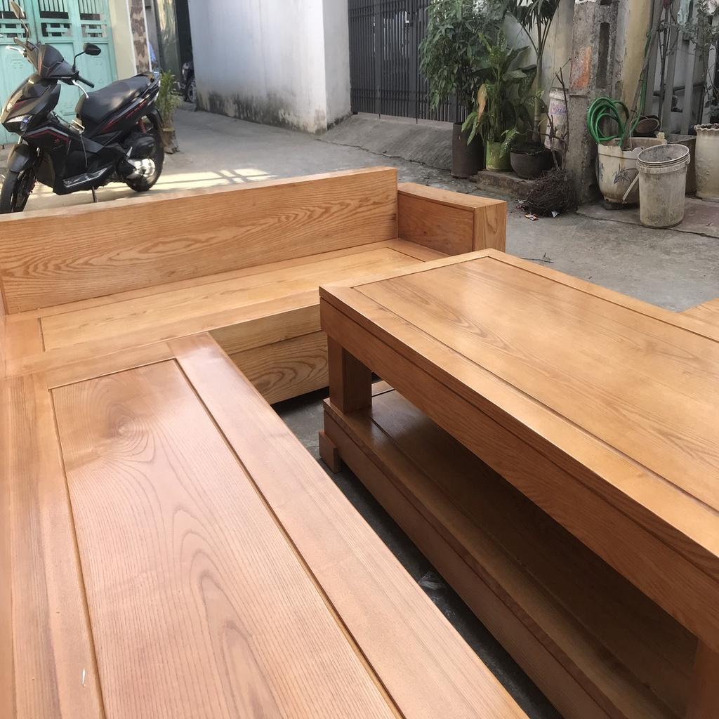 Bộ Bàn Ghế Sofa Góc Gỗ Sồi Nga
