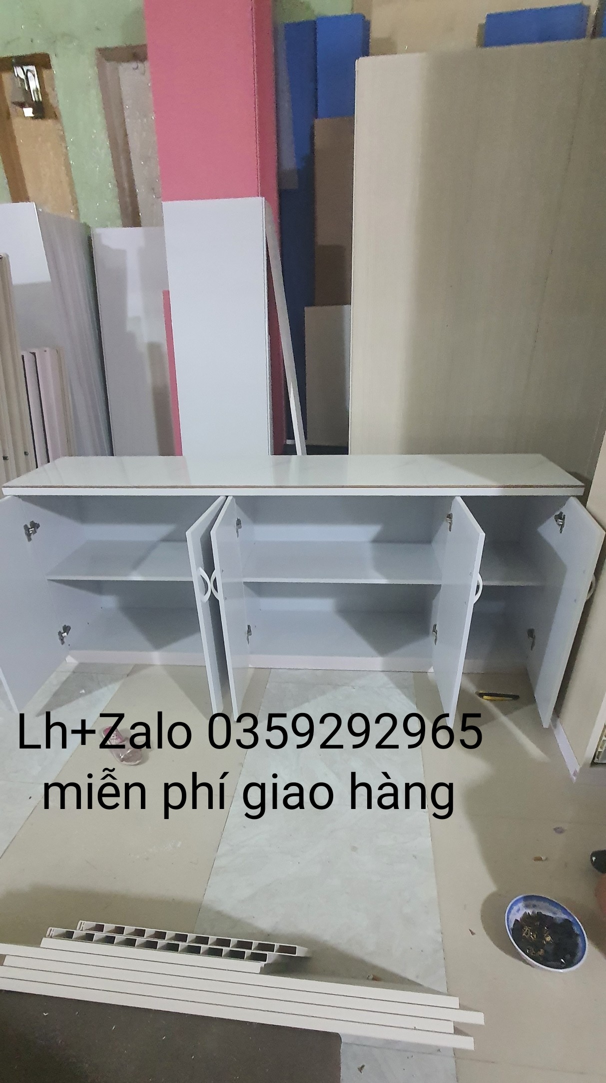 Tủ bếp mini nhựa đài Loan mặt gạch