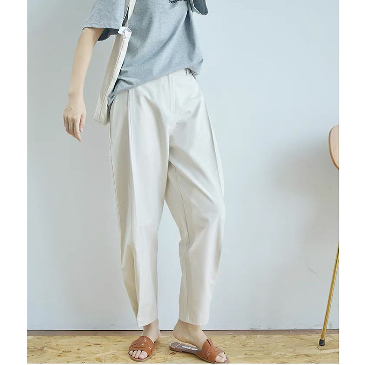Quần tây nữ Linen Premium, có thể chuyển từ dáng ống rộng sang dáng baggy trẻ trung