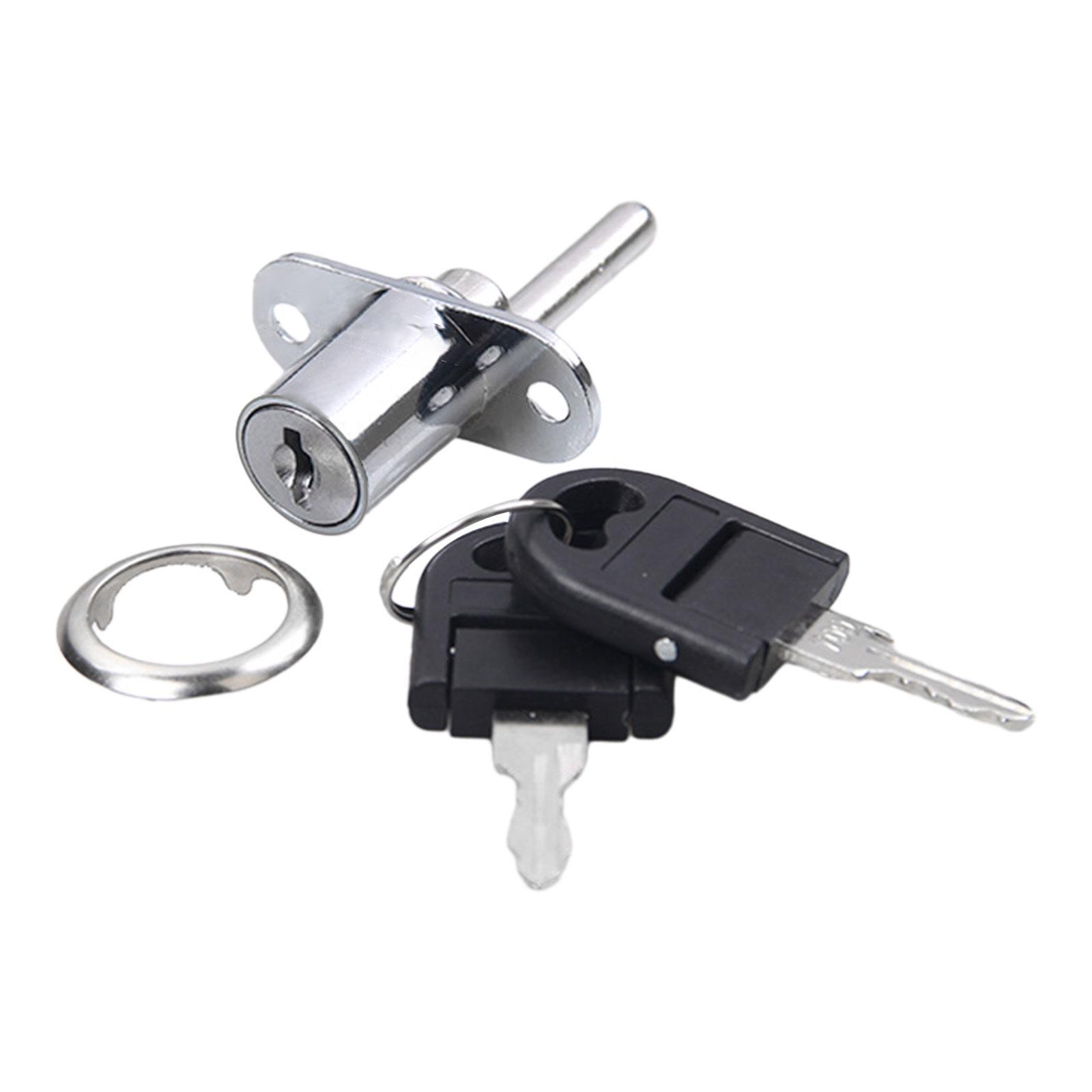 Push Plunger Lock Zinc Alloy Plunger Lock Portable Cylinder Head Cabinet Lock Drawer Lock Cabinet Plunger Lock for Desk Locker