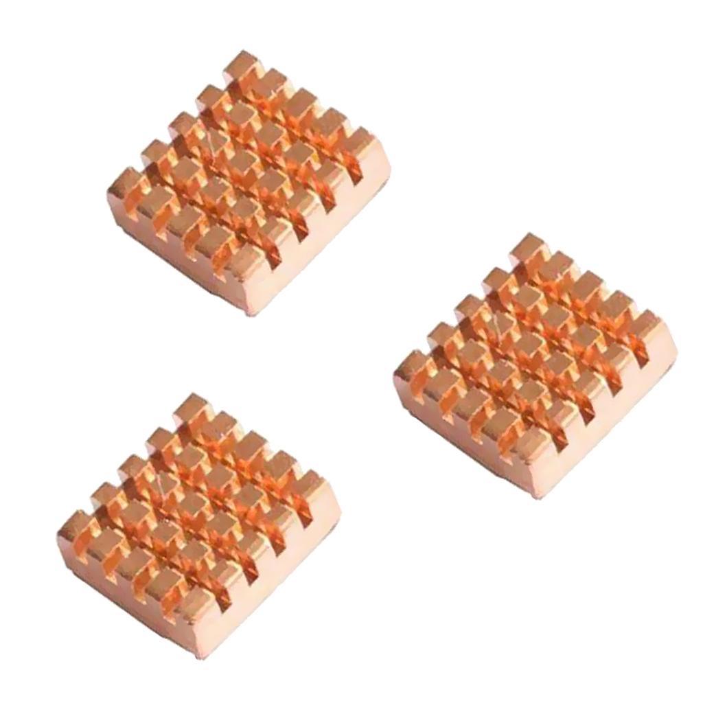 3 pieces Golden Cooling Copper Heatsink for Raspberry Pi 2/ for Raspberry Pi