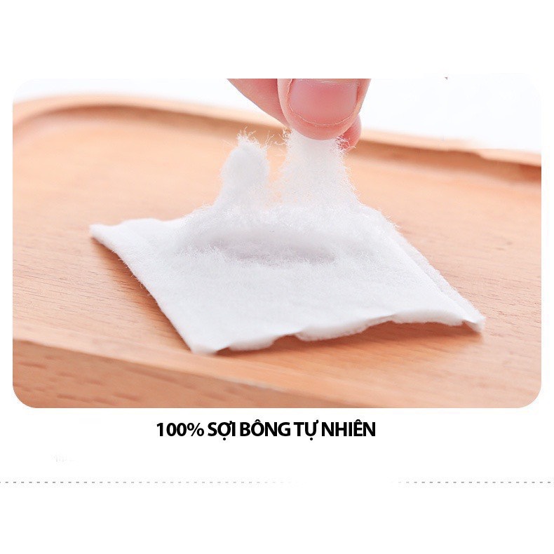 [Bạn mới nhập COSHBM -50% đơn 0Đ] Bông Tẩy Trang Cotton Pads 3 Lớp Túi 222 Miếng, BÔNG TẨY TRANG Cotton 222 miếng 3 lớp túi zip tiện lợi