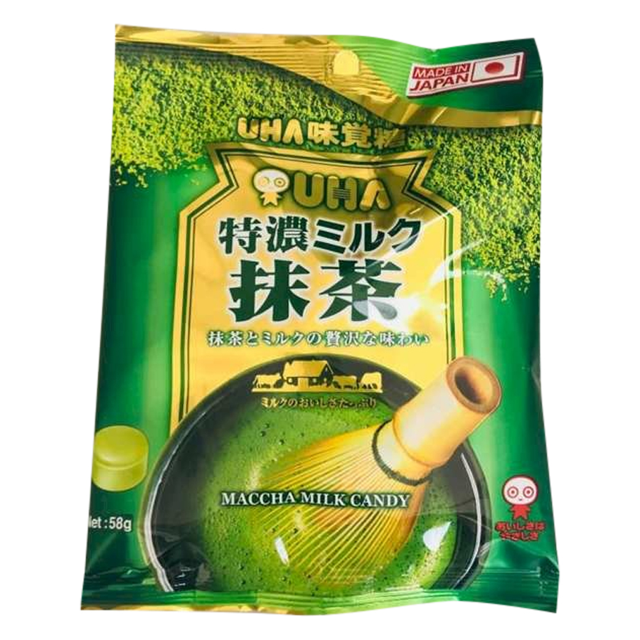 Combo 2 Gói Kẹo Sữa Trà Xanh UHA Tokuno (58g)