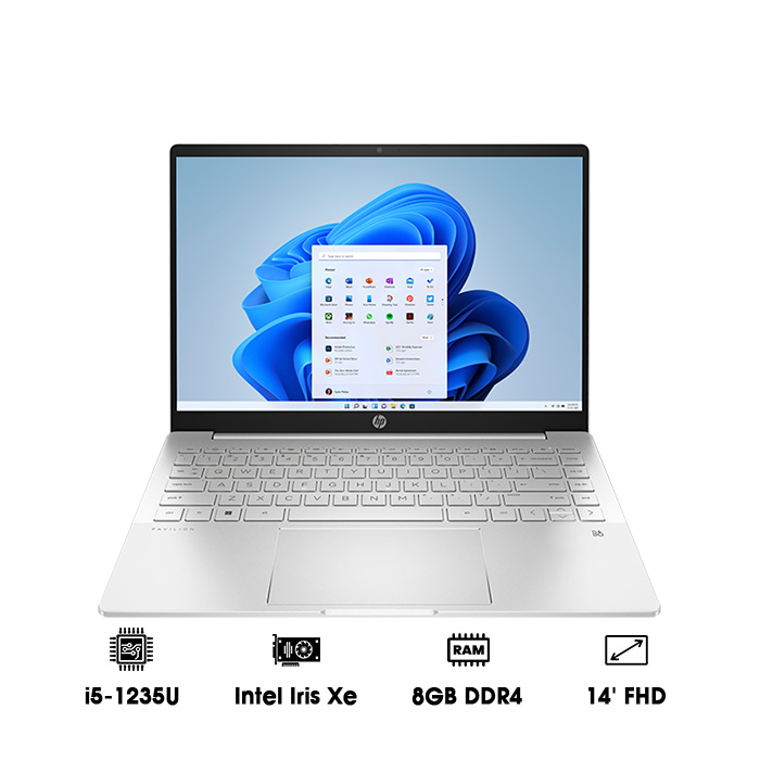 Laptop HP Pavilion 14-dv2036TU 6K772PA (i5-1235U/8GB/256GB/Intel Iris Xe/14 FHD/Win 11/Silver)- Hàng Chính Hãng