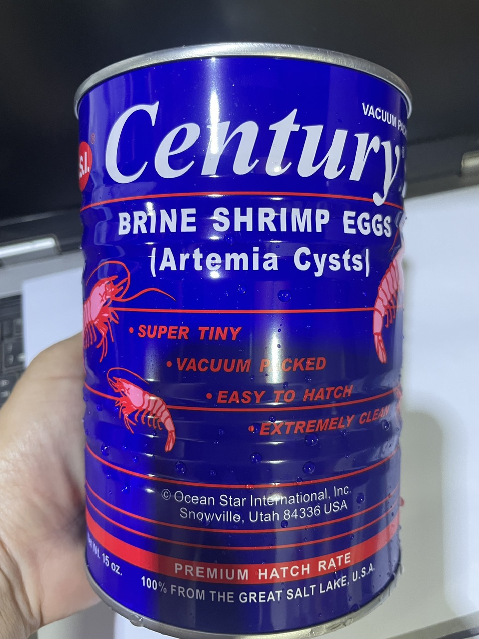Trứng Artemia hàng Mỹ - thức ăn cho cá bột, cá Guppy, cá Betta nguyên lon