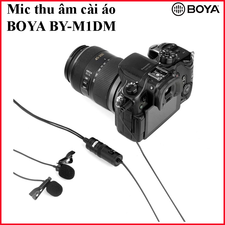 Micro ghi âm cài áo Boya BY-M1DM 2 micro - Hàng Nhập Khẩu