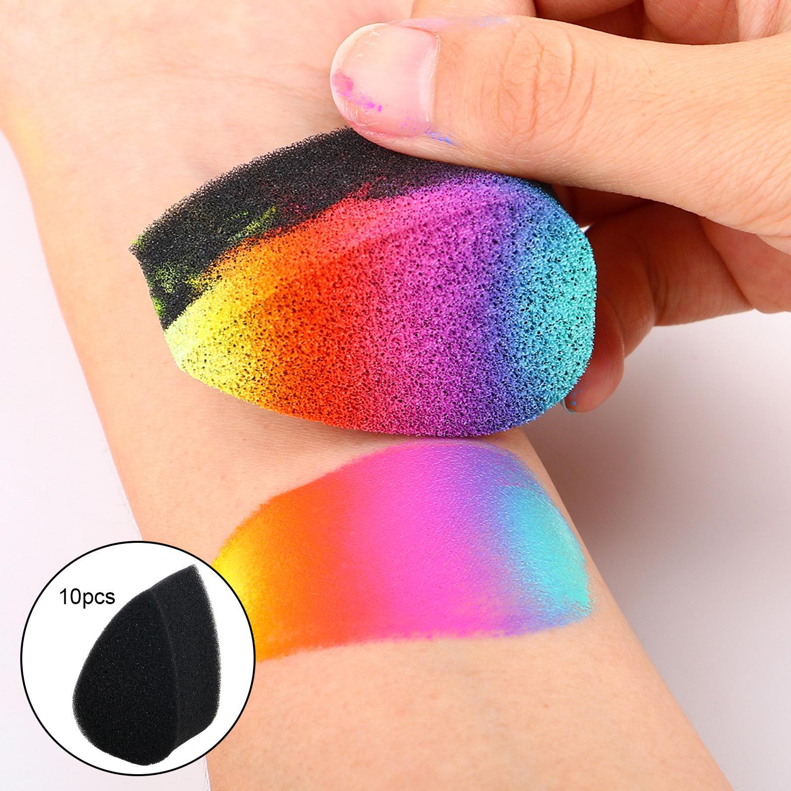 10x Body Painting Sponges for Kids High Density Black Face Painting Supplies