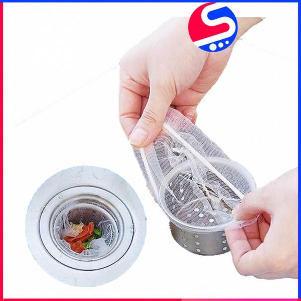 Sẵn Hàng - Combo 100 Túi Lọc Rác Bồn Rửa Chén Thông Minh-Tự Hủy Sinh Học-Có Chun Ở Miệng Giúp Dễ Dàng Sử Dụng ... ...