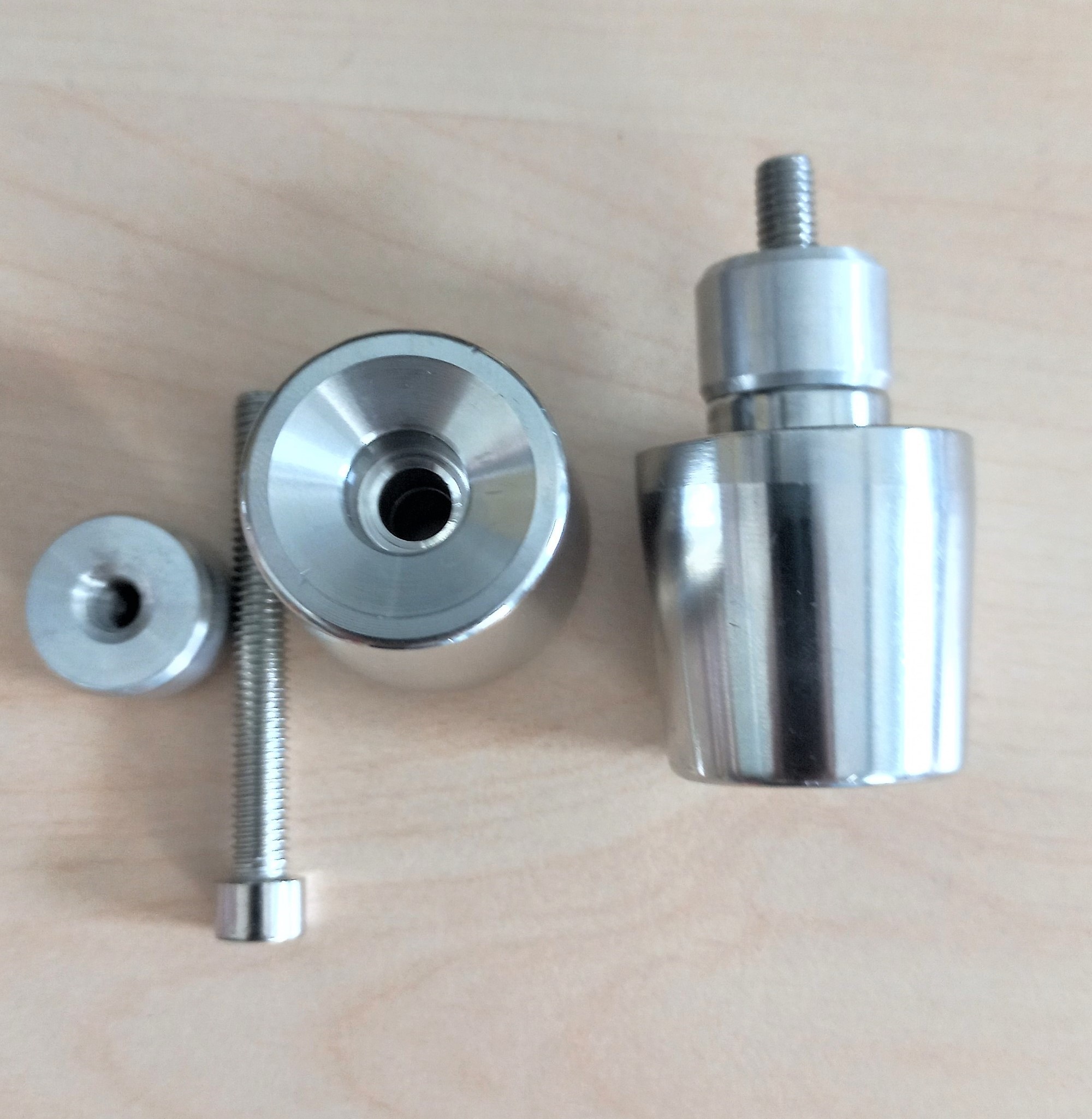 Gù tay lái inox 304 dài gắn thích hợp với nhiều dòng xe DR, W, Si…. đầu lõm