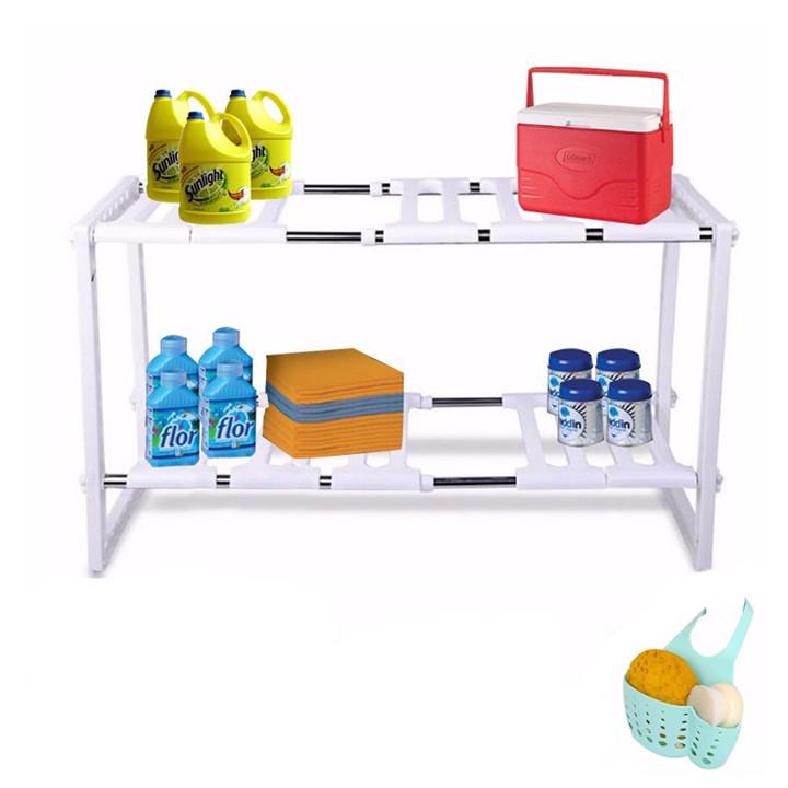 Kệ Xếp Dưới Bồn Rửa Chén + Tặng Giỏ Treo Bồn Rửa Chén - Vận Chuyển Miễn Phí Toàn Quốc