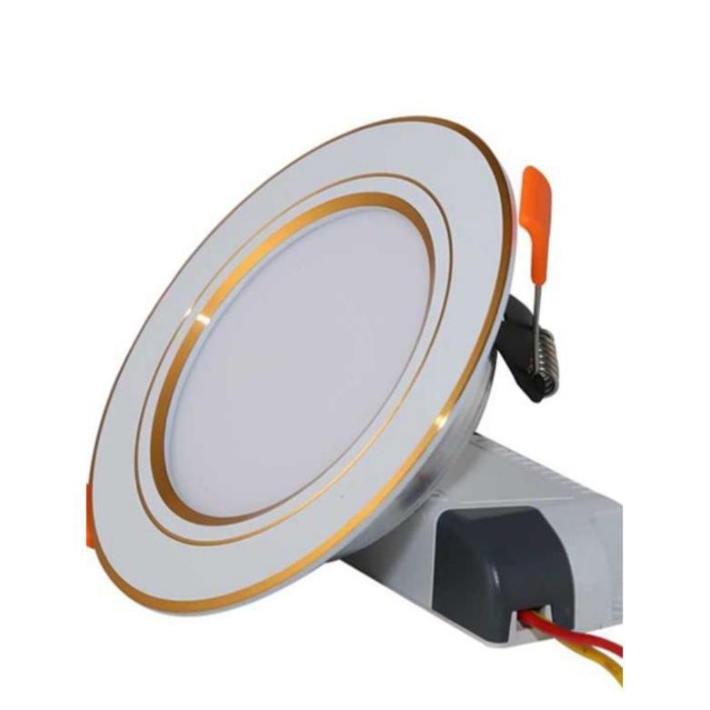 Bóng led dowlight 3 chế độ viền vàng 9w/110