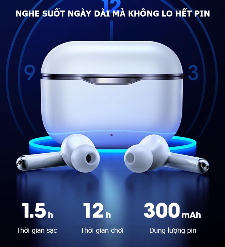 Tai nghe Bluetooth 5.0 - Thời lượng pin dài, cho thời gian nghe nhạc cả ngày